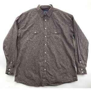 Resistol Shirt Mens 2XL Purple Green Western Pearl Snap Cotton Paisley Classic